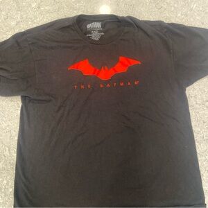 DC Batman “The Batman” Red Logo on Black Tee-XL